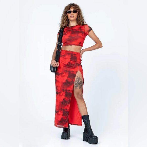 Rosie Mesh Set Red Multi Eco - Picture 2 of 5